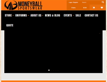 Tablet Screenshot of moneyballsportswear.com